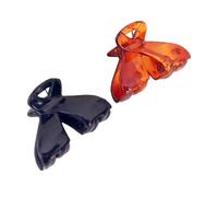 BIRDWARE medium size hair clips clutcher for women claws for girls Imported Rubber Acrylic Material Stone Butterfly Hair Clips For Women | Hair Clutchers (medium, Shell, Black, Pack of 2)