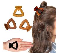 BIRDWARE Medium-Size hair clips clutches for women, girl Multi Color Acrylic Material Stone Butterfly Clip for Women (Pack of 3 (Sq)-Wooden)
