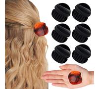 BIRDWARE Medium-Size hair clips clutches for women, girl Multi Color Acrylic Material Stone Butterfly Clip for Women (Pack of 3 (Round)-Black)