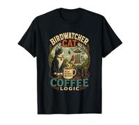 Birdwatcher Cat Coffee Logic Daily Ritual Owner Society T-Shirt