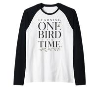 Birdwatcher Learning One Bird at a Time Botanical Design Raglan Baseball Tee