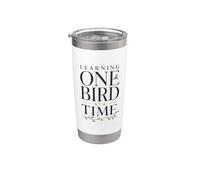 Birdwatcher Learning One Bird at a Time Botanical Design Stainless Steel Insulated Tumbler