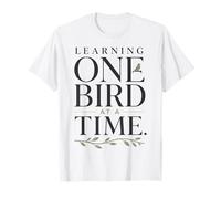Birdwatcher Learning One Bird at a Time Botanical Design T-Shirt