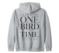 Birdwatcher Learning One Bird at a Time Botanical Design Zip Hoodie