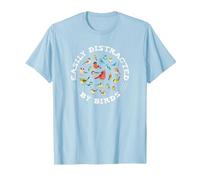 Birdwatching Easily Distracted by Birds Lover Ornithologist T-Shirt, Men, Baby Blue, X-Large