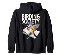 Birdwatching Society Watercolor Birds Field Notes Zip Hoodie
