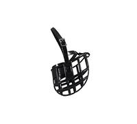 Birdwell Enterprises - Plastic Dog Muzzle with Adjustable Plastic Coated Nylon Headstall - Made in The USA - (Large, Black)