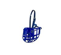 Birdwell Enterprises - Plastic Dog Muzzle with Adjustable Plastic Coated Nylon Headstall - Made in The USA - (Large, Blue) (Blue, Large)