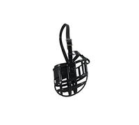 Birdwell Enterprises - Plastic Dog Muzzle with Adjustable Plastic Coated Nylon Headstall - Made in The USA - (Medium, Black)