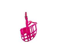 Birdwell Enterprises - Plastic Dog Muzzle with Adjustable Plastic Coated Nylon Headstall - Made in The USA - (Large, Pink)