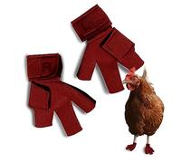 Birdy Bootie Protective Bird Shoes, Chicken Shoes for Hens and Roosters, Large Breeds, Chicken Pair (4" Max. Inside Width), Red
