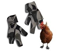 Birdy Bootie Protective Bird Shoes, Chicken Shoes for Hens and Roosters, Large Breeds, Chicken Pair (4" Max. Inside Width), Gray Camouflage