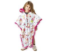 Birdy Boutique Car Seat Poncho for Kids - Reversible Warm Blanket with Hoodie - Safe to Use Over Seat Belts - Easy On, Easy Off, and Doesn’t Impact Seat Performance - Cupcake - One Size, Pink, One