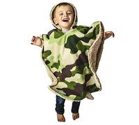 Birdy Boutique Car Seat Poncho for Kids - Safe to Use Over Seat Belts - Reversible Warm and Cozy Blanket - Easy on Easy Off and Doesn’t Impact Car Seat Performance - Camo and Bear - One Size, Green,