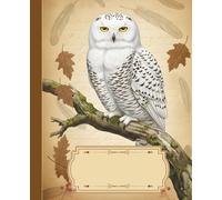 Birdy Chic - Vintage style composition notebook with snowy owl on the cover - aesthetic for ornithology & nature lovers - Ideal for School, College or ... • Glossy cover with stylish bird design
