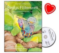 Birdys Flute World: Smart and Feather Light Flute Learning Band 1 - Creative Flute School for Children up to 11 Years - with CD, Music Cards, Heart Shaped Music Clip