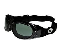 Birdz Eagle Polarised Sports Motorcycle Goggles Black/Smoke ML with Zipper Case