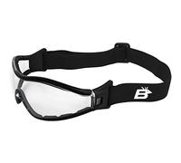 Birdz Eyewear Boogie Motorcycle Sports & Skydiving Goggles Padded Black Frame w/Clear Lens Anti-Fog Z87.1