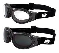 Birdz Eyewear Eagle Red Baron Motorcycle & Airsoft Goggles Clear and Super Dark Lenses for All-Weather, ATV, Biker, Extreme Sports, and Dust Protection