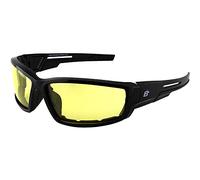 Birdz Eyewear Swoop Anti-Fog Padded Motorcycle Sunglasses Black Frame Yellow Lens