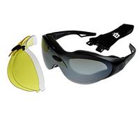 Birdz Phoenix Motorcycle Sunglasses/Goggles 3 Lens Kit ML - Anti-Fog, Shatterproof, Grey, Neutral