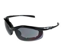 Birdz Snipe Sports Motorcycle Padded Half Frame Sunglasses Black/Smoke ML