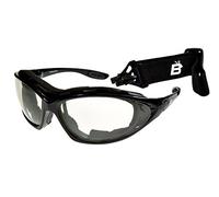 Birdz Thrasher Convertible Sports Motorcycle Padded Sunglasses Black/Clear ML
