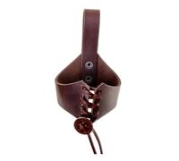Bireet Leather Horn Cup Holder with Adjustable Belt Coffee Drinking Mug Covers Sleeve Practical Beverage Holsters