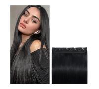 birene hair extensions One Piece Clip in Hair Extensions Real Human Hair 3/4 Full Head Thicker Hair Lace Net One Piece Hair Extensions with 5 Clips best tape in hair extensions(14 inches)