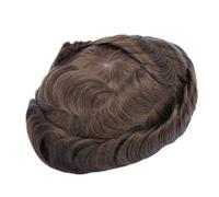 birene hair replacement system for men 0.03mm Untra Thin Skin Male Hair Toupee Men Prosthesis Capillary Remy Human Hair Natural Men's Wigs Protese Capilar Masculina men's toupee(Medium Brown)