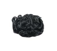 birene hair replacement system for men 15MM Curly Breathable Replacement Capillary Men Toupee Swiss Lace with PU Back Syntems Prosthesis Hairpiece Black men's toupee(1C#)