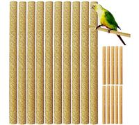 Birheatry 40Pcs Bird Perch Covers Sandpaper Sand Perch Covers for Parakeets, Lovebirds, Parrotlets, Canaries (7.5" x 0.43", Yellow)