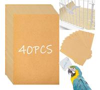 Birheatry 40PCS Gravel Liner Paper for Bird Cage,11x17 in Bird cage Liner Paper-Gravel Paper Special for Bird Cage in Sea Sand,Parrot Cage Sandpapers Cushion Pad Pet Bedding Accessories (40PCS 11 x