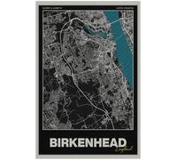 Birkenhead Street Map Poster Print | England | BLACK | A4