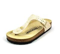 Birkenstock 1018481 Gizeh shiny python eggshell, Microfibre Men Shiny Python Eggshell UK 8