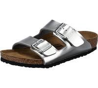 Birkenstock 1019400 Arizona Kids electric metallic silver, Birko Flor Men Silver UK 9