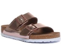 Birkenstock Arizona 2 Strap Soft Footbed Metallic In Copper Size UK 3 - 8