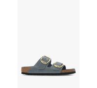 BIRKENSTOCK Arizona Big Buckle Basalt Gray Oiled Leather Two Bar Mules