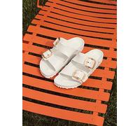 Arizona Big Buckle EVA Double-Strap Mules Off-White