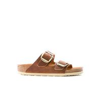 Arizona Big Buckle Leather Mules Cognac