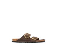Birkenstock Arizona Big Buckle Oiled Leather Sliders Dark Brown