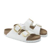 BIRKENSTOCK ARIZONA BIG BUCKLE PATENT WHITE MEDIUM/NARROW WIDTH SANDALS GLOSSY S