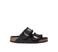 Birkenstock Arizona Big Buckle Shearling Leather Sandal, Black, Size 8, Women Black
