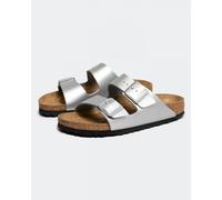Birkenstock Arizona Birko-Flor Metallic Womens Sandals - Silver - Silver - UK5 EU38 Narrow
