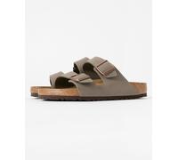 Birkenstock Arizona Birko-Flor Nubuck Unisex Sandals - Stone - Stone - UK9.5 EU44 US11/11.5 Regular