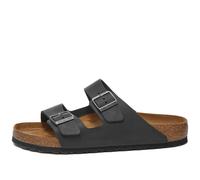 Birkenstock Men's Arizona Oiled Leather Double Strap Sandals - Black - EU 41/UK 7.5