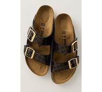 Birkenstock Arizona Croc-Embossed Sandals at Free People in Black Croc Emboss, Size: EU 38 - female