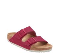 BIRKENSTOCK ARIZONA FUCHSIA TULIP VEGAN MEDIUM/NARROW WIDTH SLIDE SANDALS