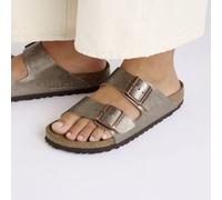 BIRKENSTOCK ARIZONA GRACEFUL TAUPE MEDIUM/NARROW WIDTH WOMEN'S DOUBLE-STRAPS SLI