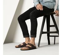 BIRKENSTOCK ARIZONA HABANA BROWN REGULAR/WIDE WIDTH OILED LEATHER SLIDE SANDALS